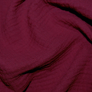 Plain Double Gauze in Mulberry Red